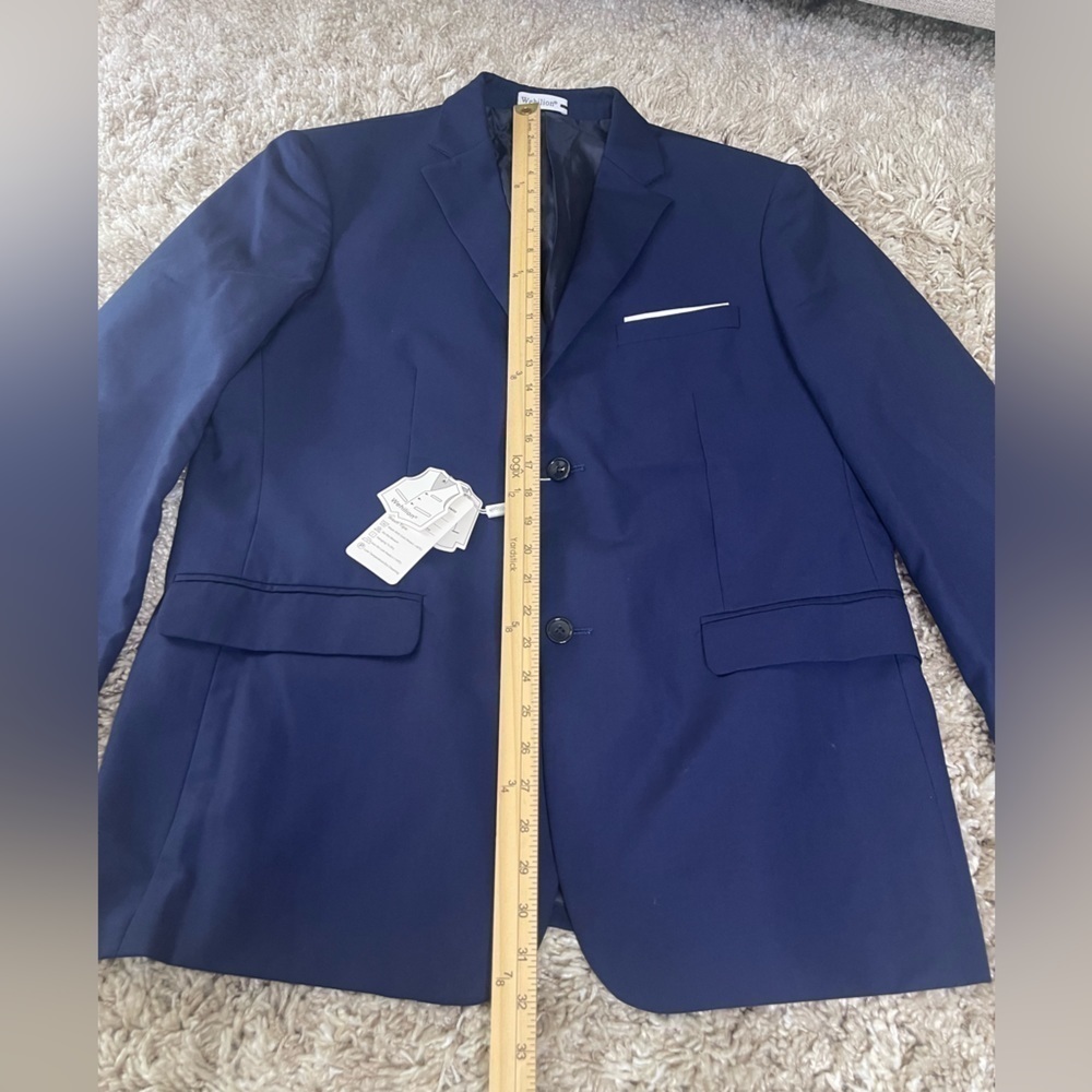 Wehilion Men's Premium Classic Navy Suit Jacket Separate Coat-Regular XXL - Picture 11 of 13